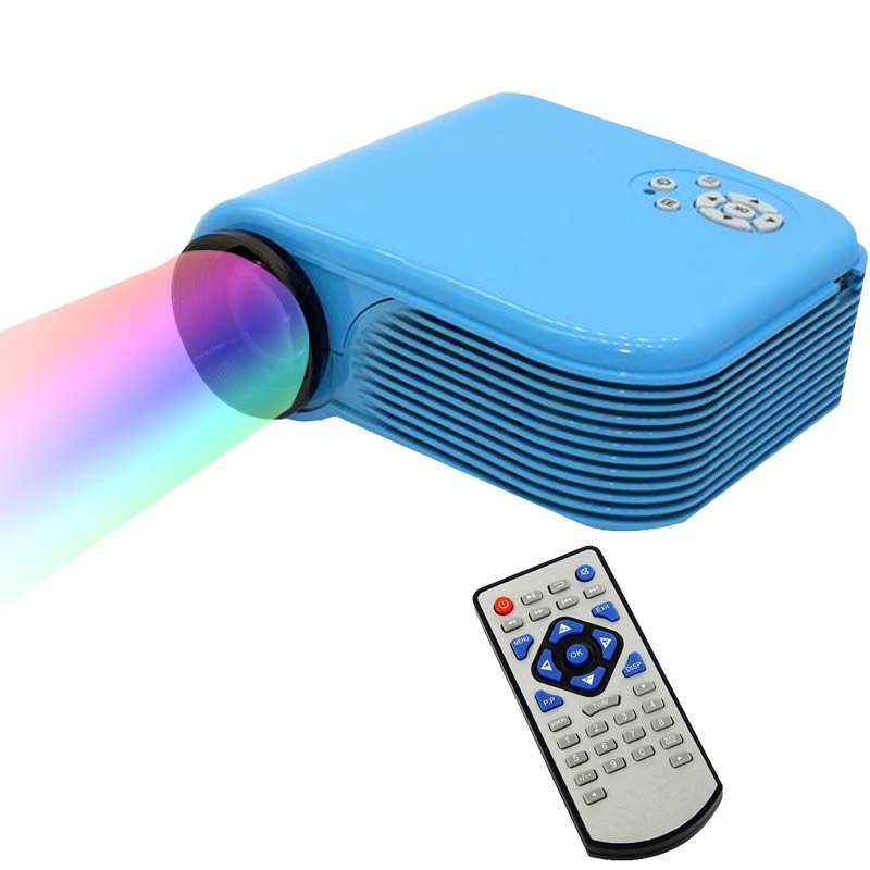 H88 Full HD 1080P Home Theater Mini Projector for Video Games TV Movie, Support Double HDMI / VGA / AV / Double USB(Blue) - Shopkiz.com