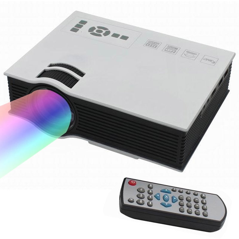 UC40 Full HD 1080P Home Theater Mini Projector for Video Games TV Movie, Support USB/SD/HDMI/IP/IR(White) - Shopkiz.com