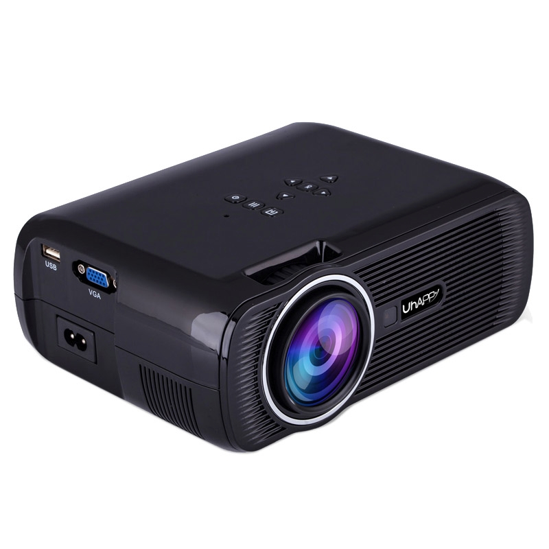 Uhappy U80 Portable Home Theater 1080P LED HD Mini Digital Projector, Support HDMI, VGA, USB(Black) - Shopkiz.com