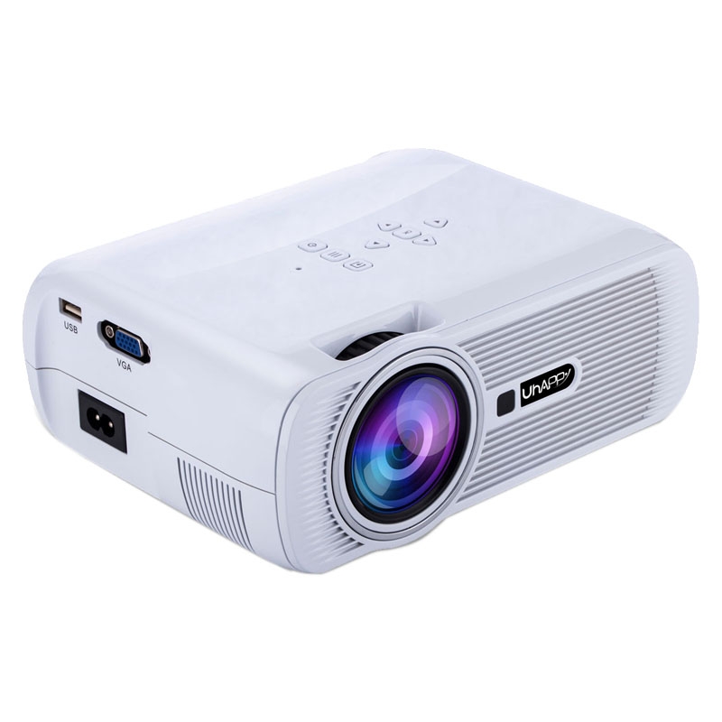 Uhappy U80 Portable Home Theater 1080P LED HD Mini Digital Projector, Support HDMI, VGA, USB(White) - Shopkiz.com