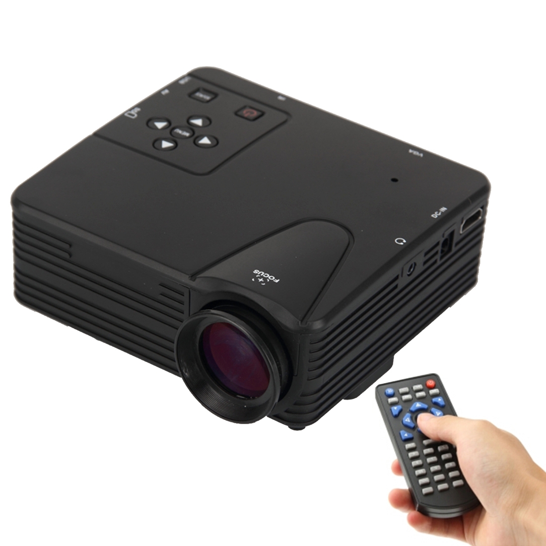 H80 Mini 80 lumens 640 x 480 HD Multimedia LED Projector(Black) - Shopkiz.com