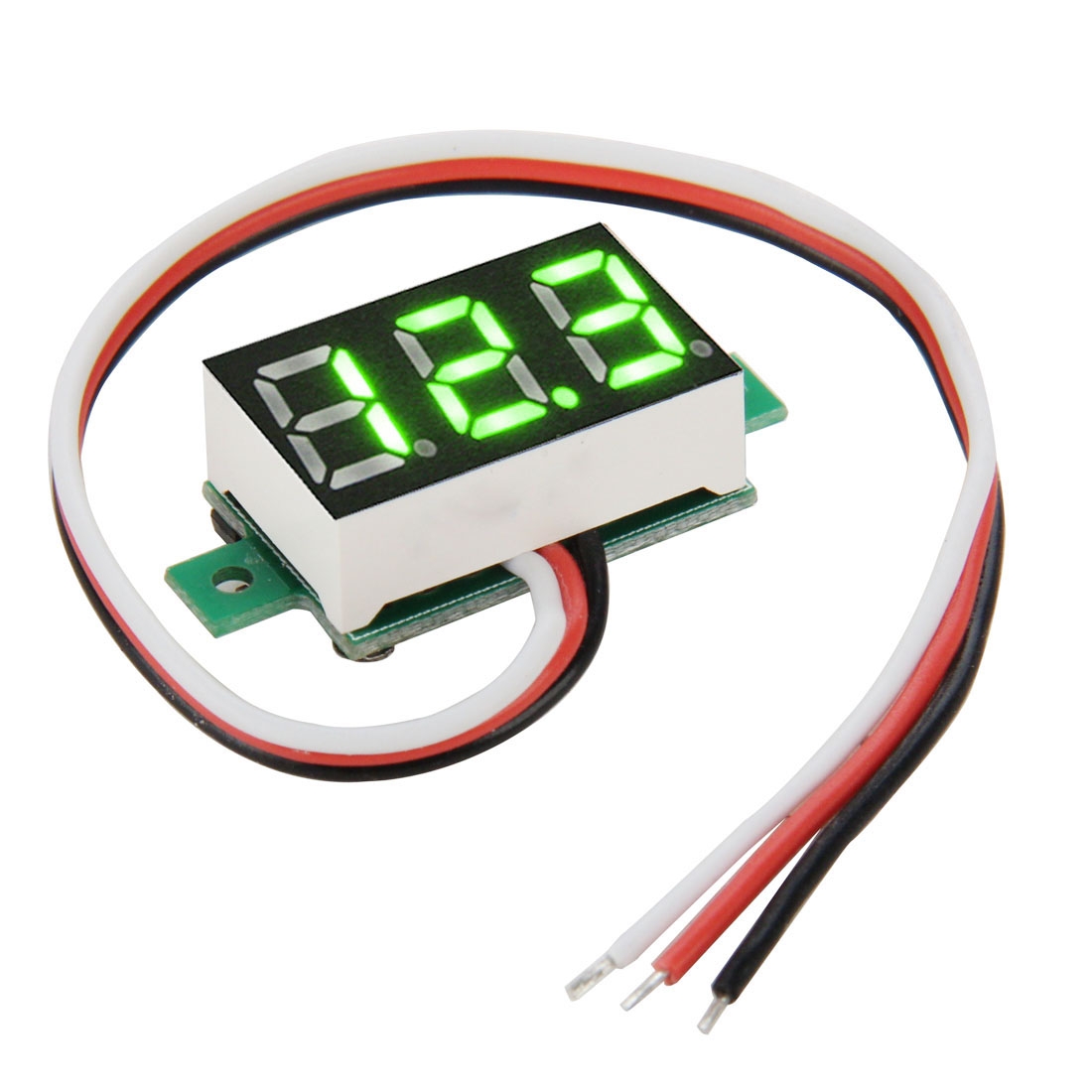 V20D 3 Wires DC 3-30V Green Light Display Mini Digital Voltage Panel Meter, Measure Voltage: DC 0-100V - Shopkiz.com