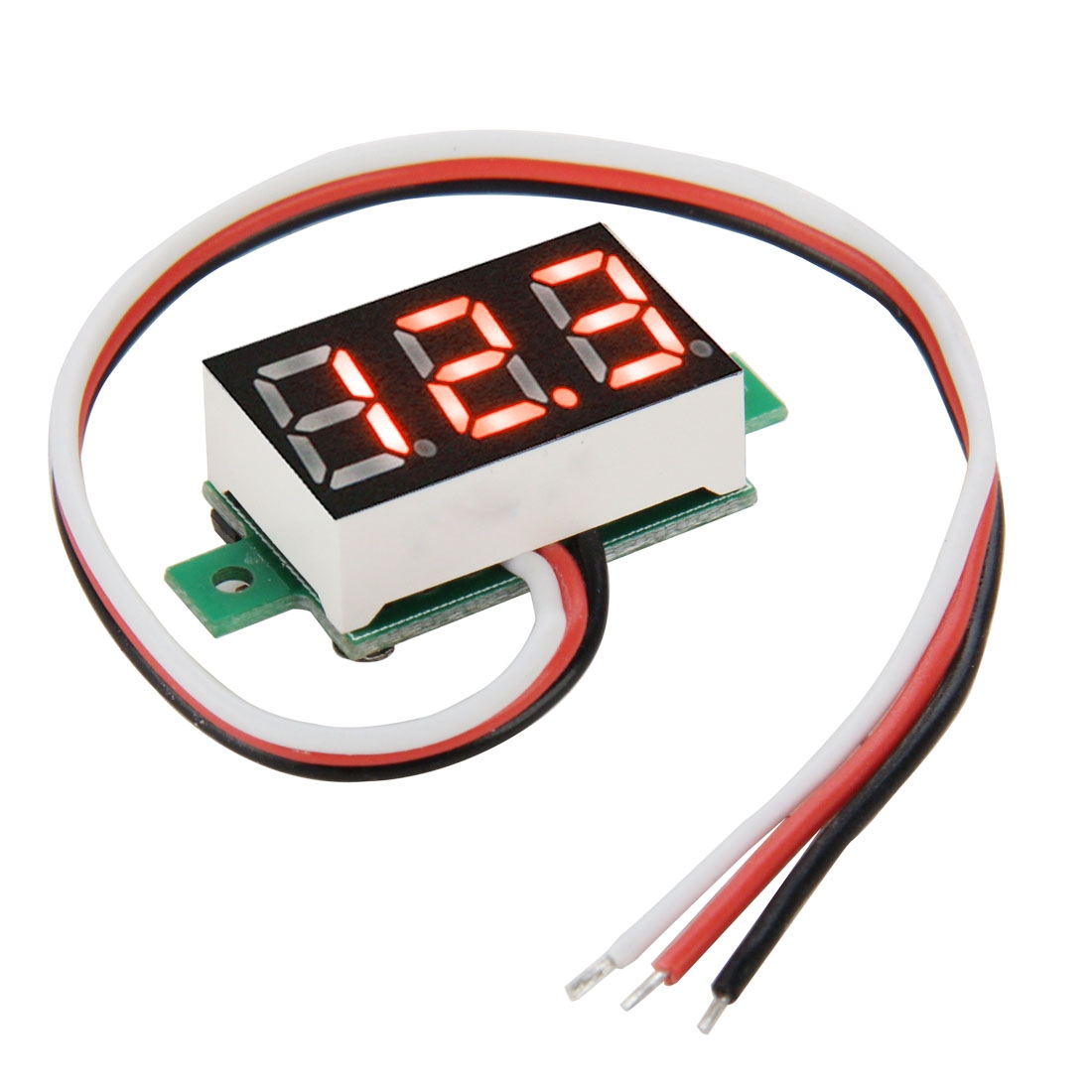 V20D 3 Wires DC 3-30V Red Light Display Mini Digital Voltage Panel Meter, Measure Voltage: DC 0-100V - Shopkiz.com