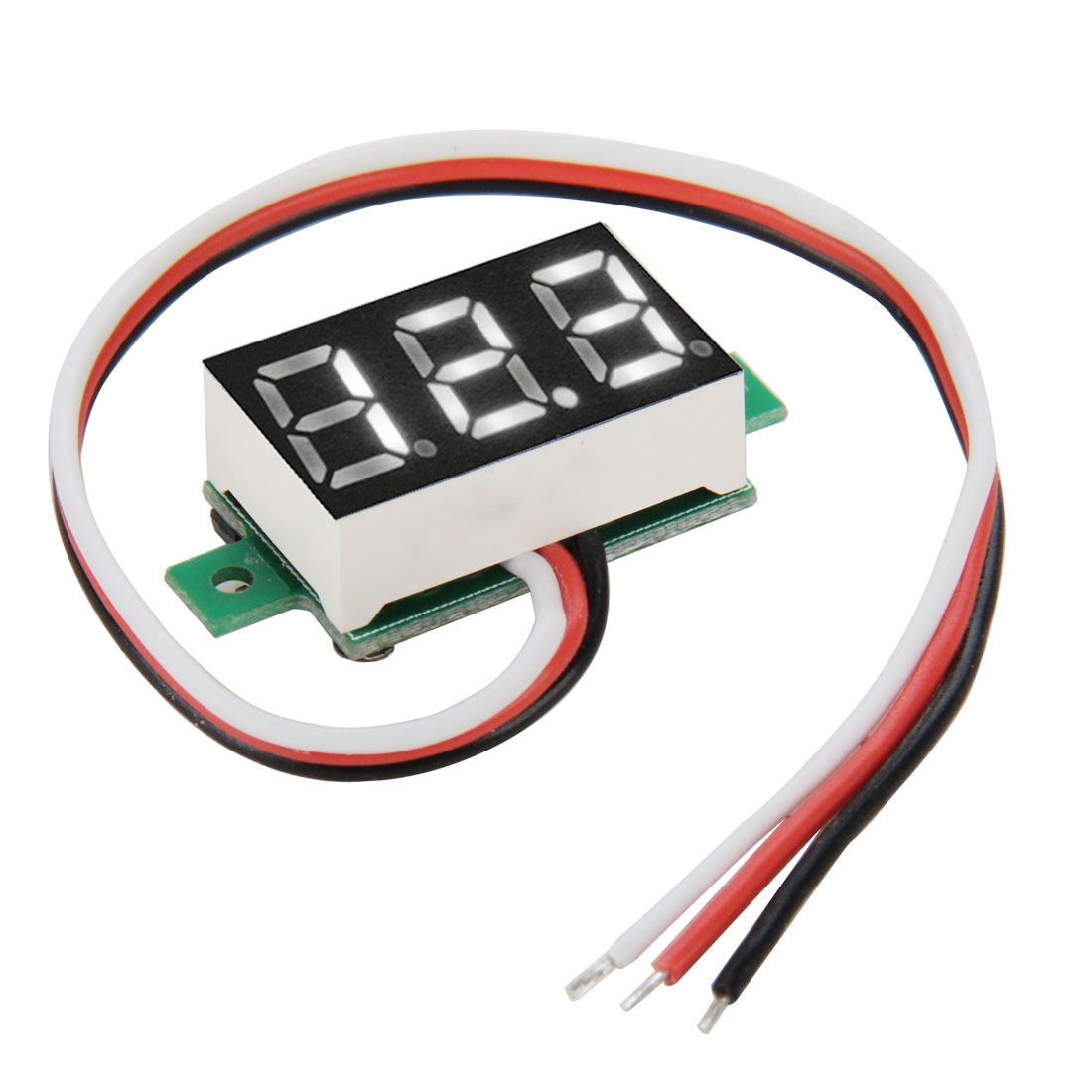V20D 3 Wires DC 3-30V White Light Display Mini Digital Voltage Panel Meter, Measure Voltage: DC 0-100V - Shopkiz.com