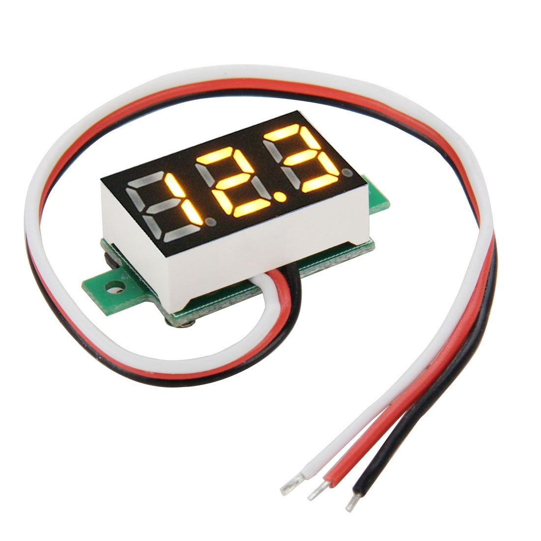 V20D 3 Wires DC 3-30V Yellow Light Display Mini Digital Voltage Panel Meter, Measure Voltage: DC 0-100V - Shopkiz.com