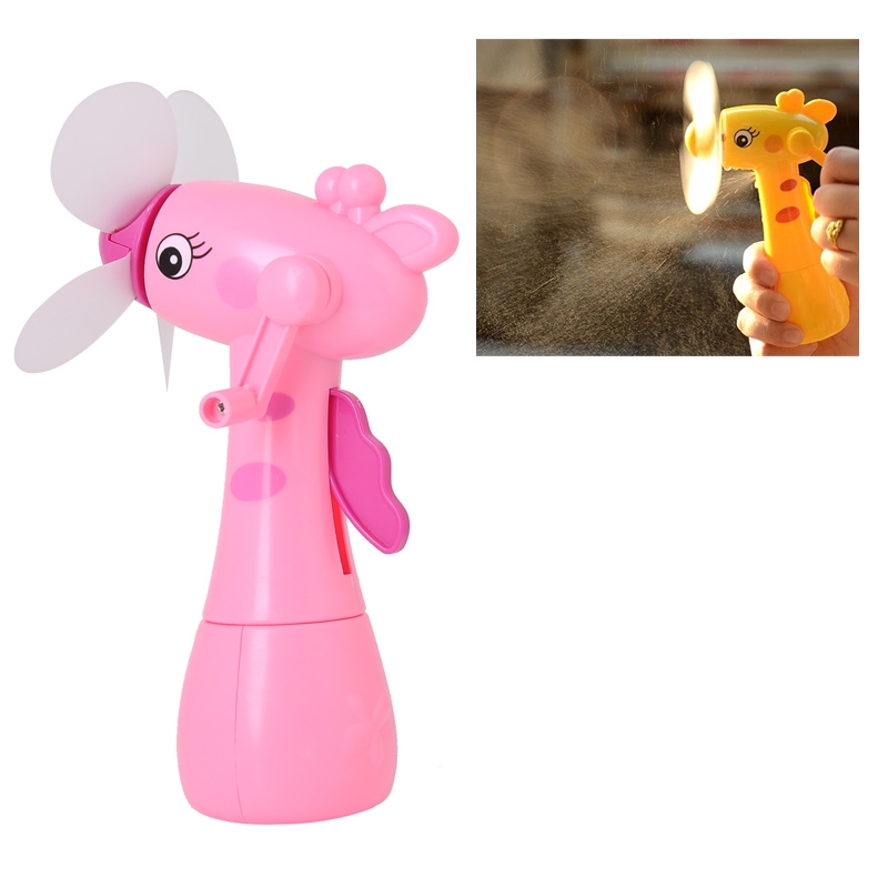 Deer Shape Hand-driven Mist Spray Fan(Pink) - Shopkiz.com