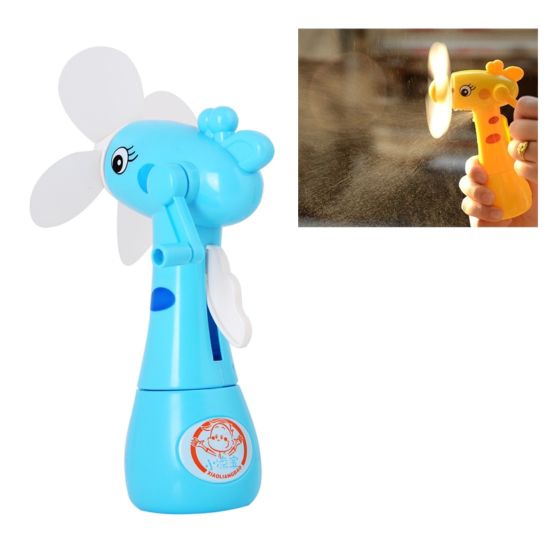 Deer Shape Hand-driven Mist Spray Fan(Blue) - Shopkiz.com