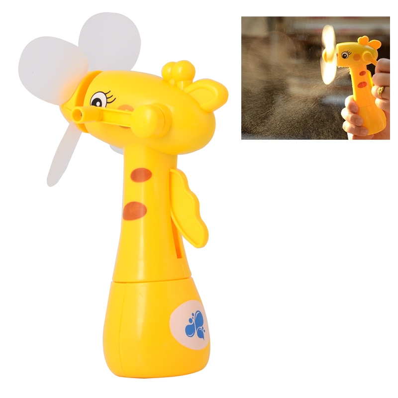 Deer Shape Hand-driven Mist Spray Fan(Yellow) - Shopkiz.com
