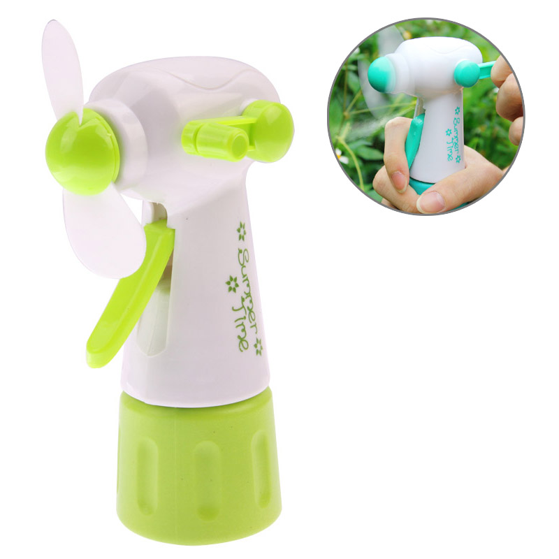 Creative Hand-driven Mist Spray Fan, Fluorescent Green (NO.778-5) - Shopkiz.com