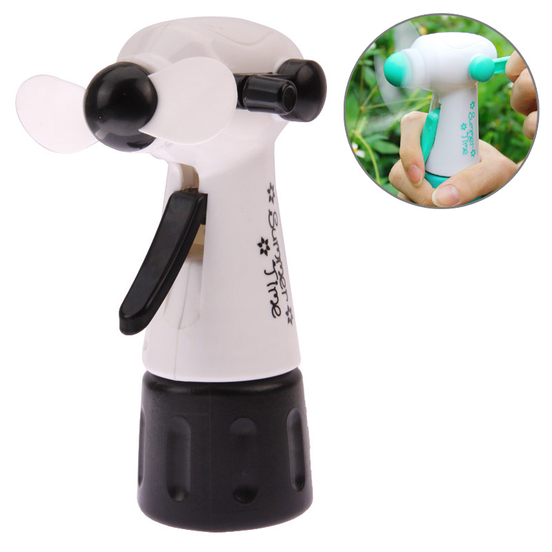 Creative Hand-driven Mist Spray Fan, Black (NO.778-5) - Shopkiz.com