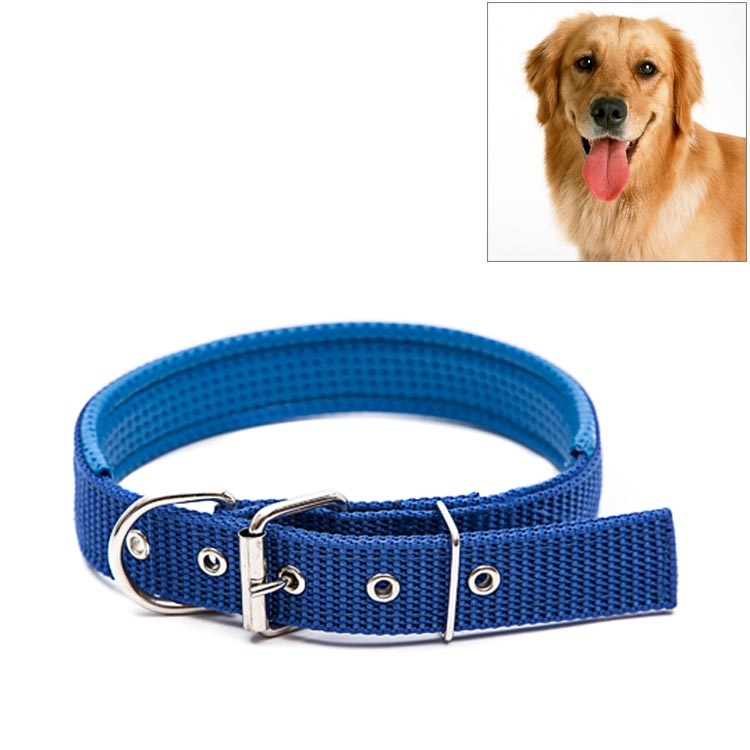 Foam Cotton Polyester Pet Collars Pet Neck Strap Dog Neckband Cats Dogs Collars, 1.5cm x 39cm(Blue) - Shopkiz.com