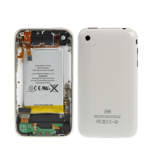 Complete Back Cover Assembly Part for iPhone 3GS, 16GB with Battery(White) - Shopkiz.com