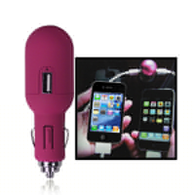 2 Ports USB Car Charger for iPhone 6 & 6 Plus & 5C & 5S & 4 & 4S & 3GS & 3G, iPod Touch, Mobile Phone(Magenta) - Shopkiz.com