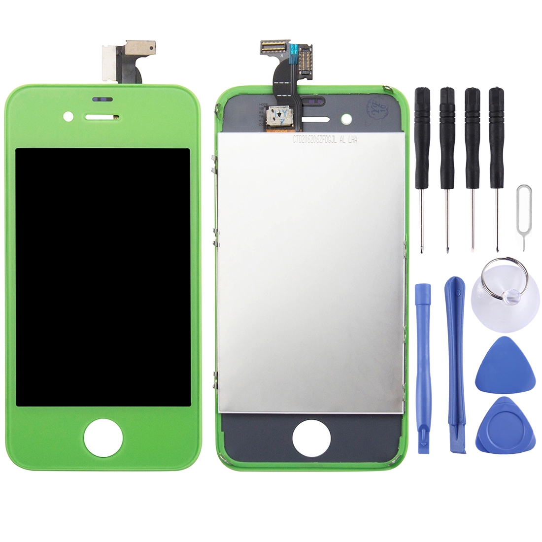 LCD Screen with Frame for iPhone 4 (Green) - Shopkiz.com