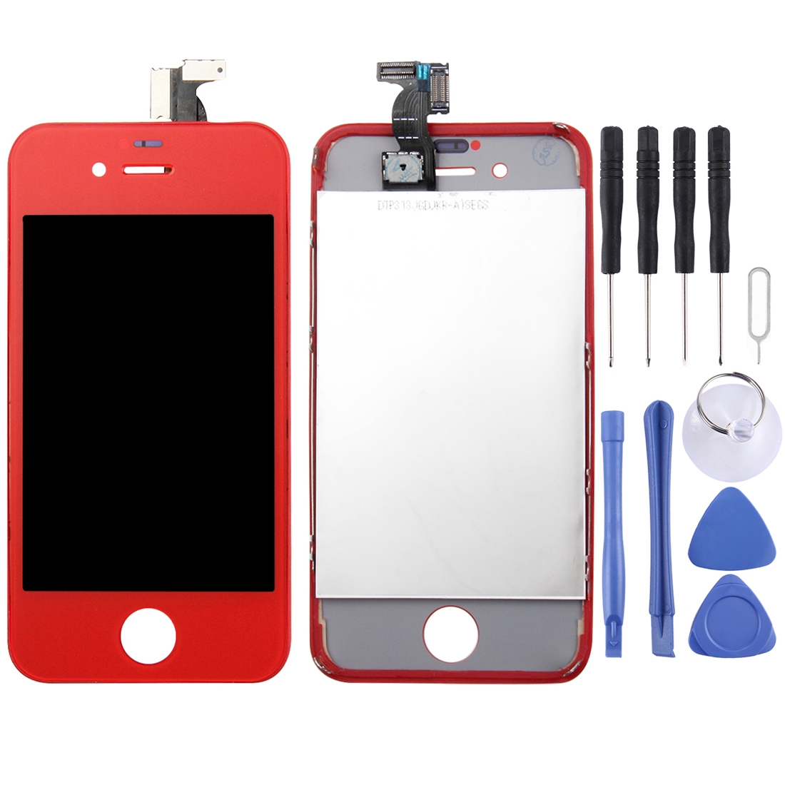 LCD Screen with Frame for iPhone 4(Red) - Shopkiz.com
