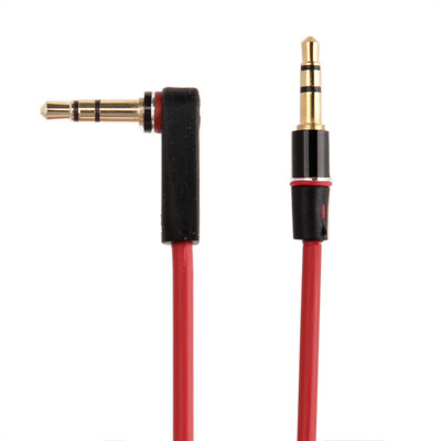 1.2m Aux Audio Cable 3.5mm Elbow Male to Straight Male, Compatible with Phones, Tablets, Headphones, MP3 Player, Car/Home Stereo & More(Red) -