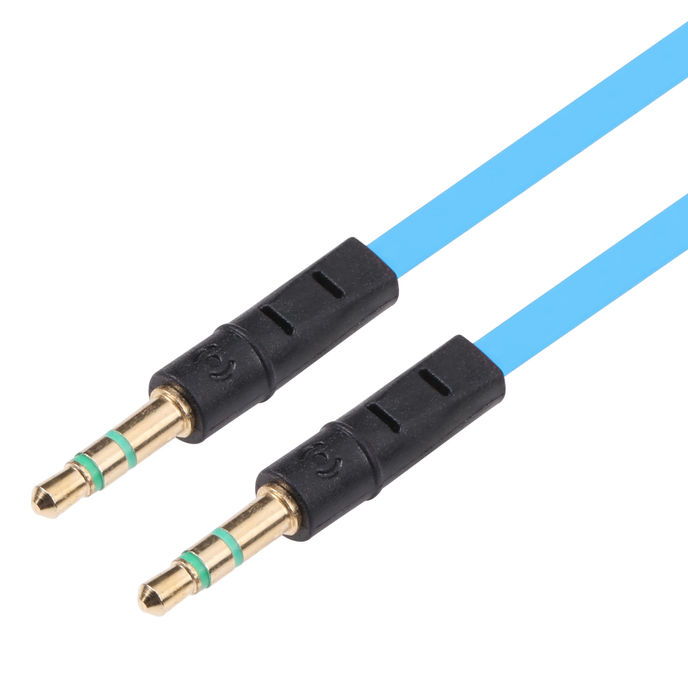 1m Noodle Style Aux Audio Cable 3.5mm Male to Male, Compatible with Phones, Tablets, Headphones, MP3 Player, Car/Home Stereo & More(Blue) -