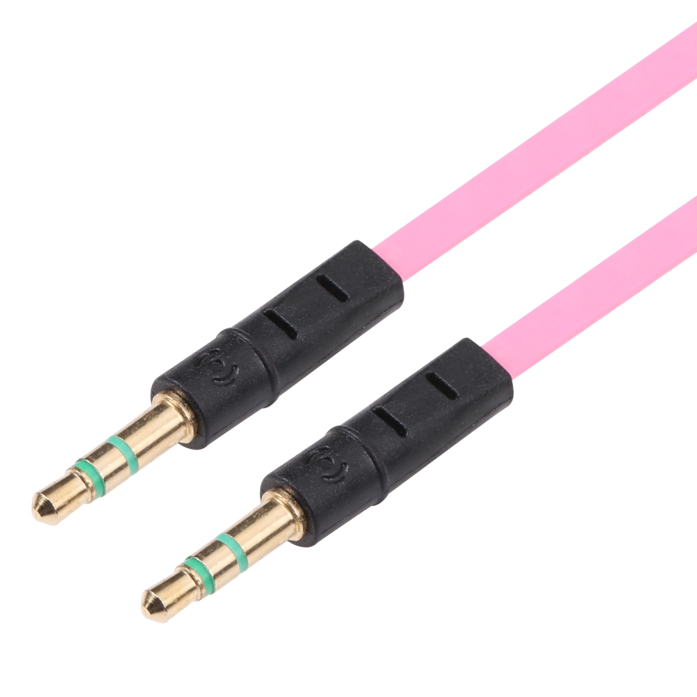 1m Noodle Style Aux Audio Cable 3.5mm Male to Male, Compatible with Phones, Tablets, Headphones, MP3 Player, Car/Home Stereo & More(Pink) -