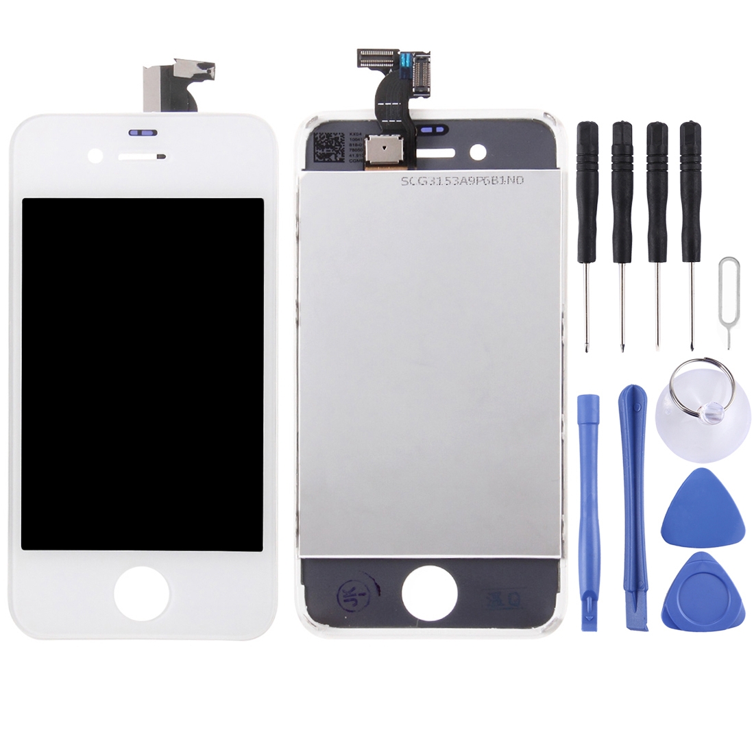 Digitizer Assembly (Original LCD + Original Frame + Original Touch Pad) for iPhone 4S (White) - Shopkiz.com