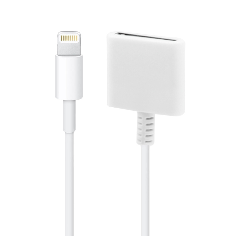 8 Pin Male to 30 Pin Female Sync Data Cable Adapter, Cable Length: 14cm(White) - Shopkiz.com