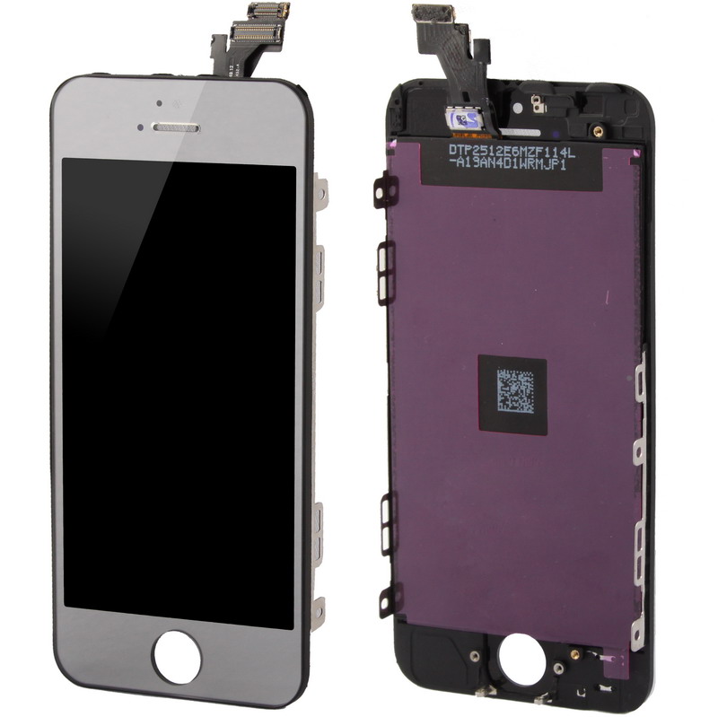 Digitizer Assembly (Original LCD + LCD Frame + Touch Pad) for iPhone 5(Silver) - Shopkiz.com