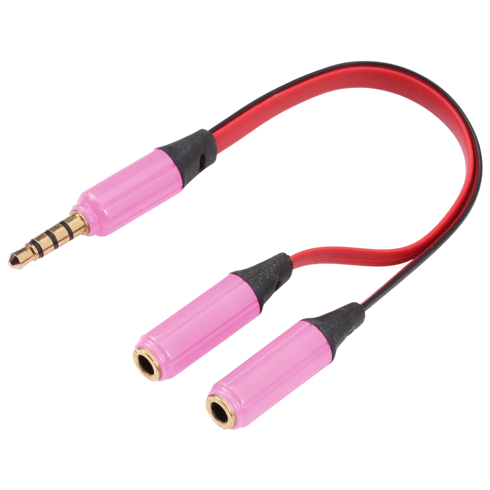 Noodle Style Aux Audio Cable 3.5mm Male to 2 x Female Splitter Connector, Compatible with Phones, Tablets, Headphones, MP3 Player, Car/Home Stereo &