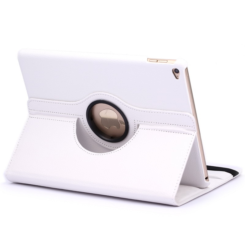 360 Degree Rotation Litchi Texture Flip Leather Case with 2 Gears Holder for iPad Air 2(White) - Shopkiz.com