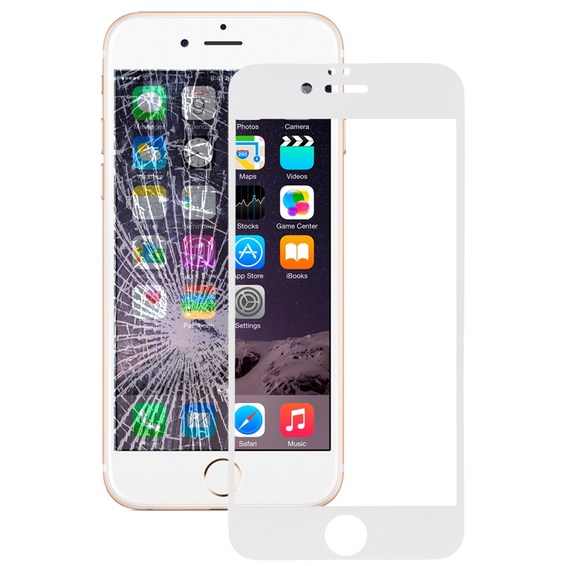0.3mm Full Screen Tempered Glass Film for iPhone 6(White) - Shopkiz.com