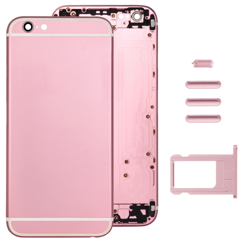 Full Assembly Housing Cover for iPhone 6, Including Back Cover & Card Tray & Volume Control Key & Power Button & Mute Switch Vibrator Key(Pink) -