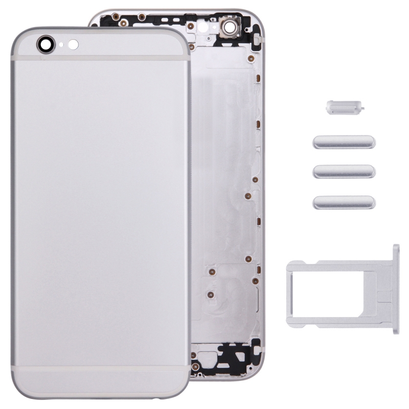 Full Assembly Housing Cover for iPhone 6, Including Back Cover & Card Tray & Volume Control Key & Power Button & Mute Switch Vibrator Key(Silver) -