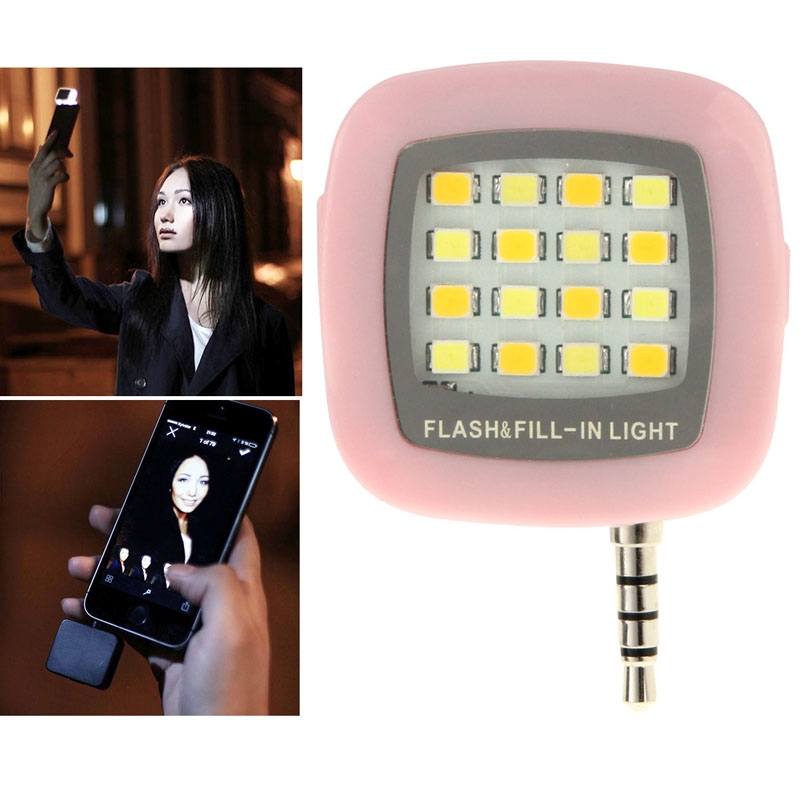 Universal Night Using Selfie Enhancing LED Flash Light, For iPhone, Galaxy, Huawei, Xiaomi, HTC, Sony, Google, Tablets, Digital camera(Pink) -