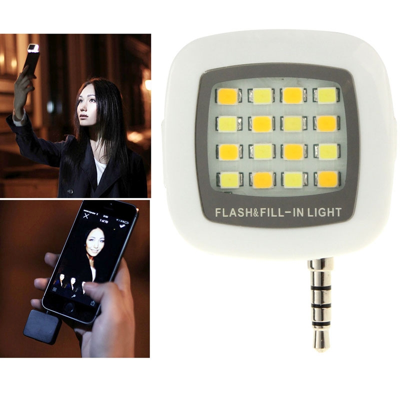 Universal Night Using Selfie Enhancing LED Flash Light, For iPhone, Galaxy, Huawei, Xiaomi, HTC, Sony, Google, Tablets, Digital camera(White) -