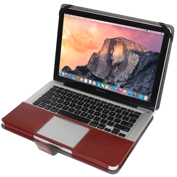 Notebook Leather Case with Snap Fastener for 15.4 inch MacBook Pro(Brown) - Shopkiz.com