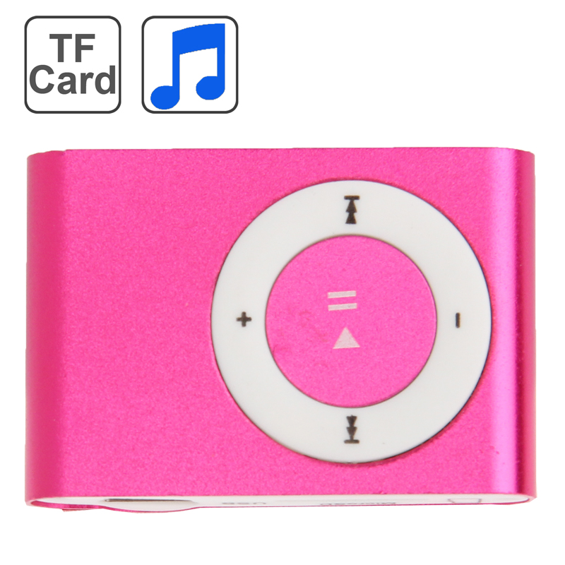 TF (Micro SD) Card Slot MP3 Player with Metal Clip(Magenta) - Shopkiz.com