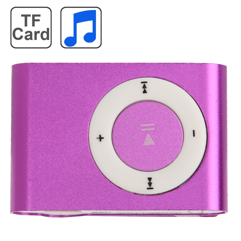 TF (Micro SD) Card Slot MP3 Player with Metal Clip(Purple) - Shopkiz.com