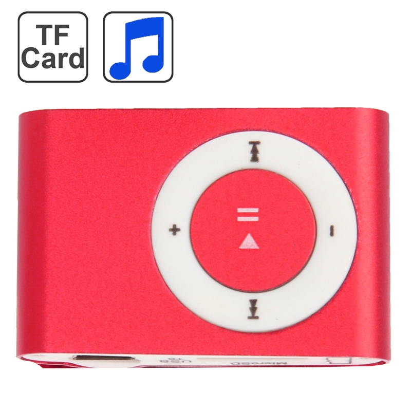 TF (Micro SD) Card Slot MP3 Player with Metal Clip(Red) - Shopkiz.com