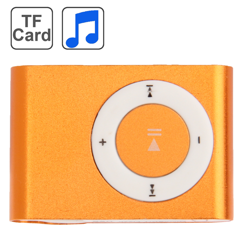 TF (Micro SD) Card Slot MP3 Player with Metal Clip(Orange) - Shopkiz.com