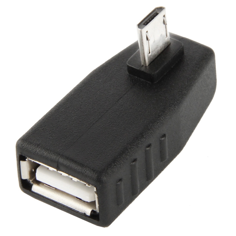 Micro USB Male to USB 2.0 AF Adapter with 90 Degree Angle, Support OTG Function(Black) - Shopkiz.com