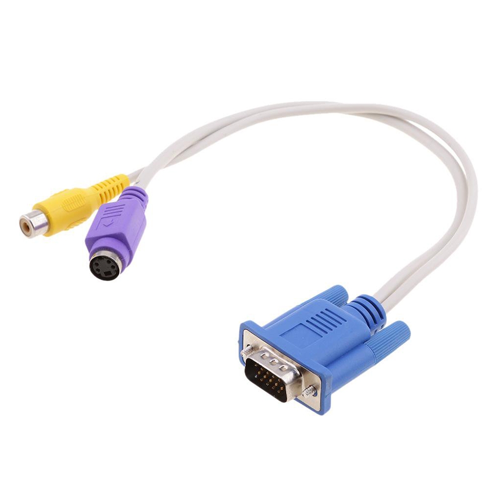 VGA Video Card to S-Video and RCA TV Display Adapter Cable - Shopkiz.com