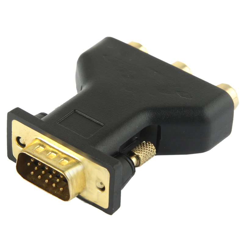 VGA 15 Pin Male to 3 RCA Component Female Adapter - Shopkiz.com