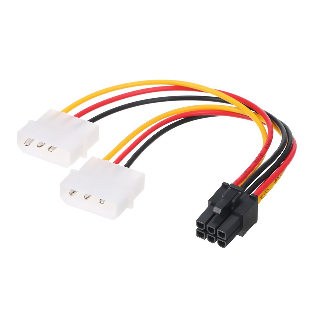 6 Pin Male to 2 x 4 Pin Female Power Cable, Length: 17.5cm - Shopkiz.com