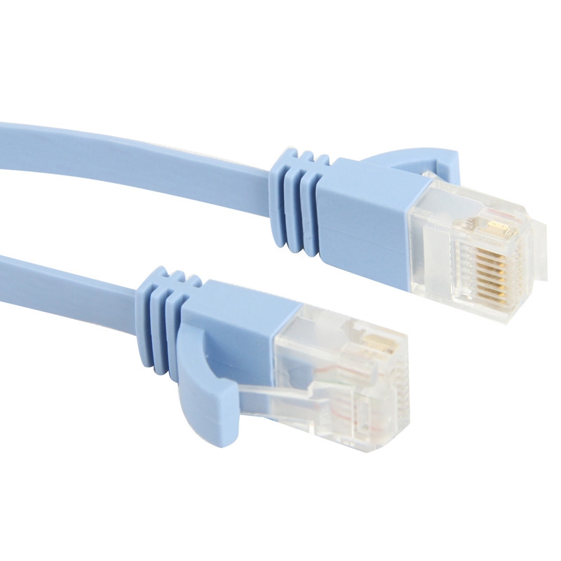 CAT6a Ultra-thin Flat Ethernet Network LAN Cable, Length: 50m (Baby Blue) - Shopkiz.com