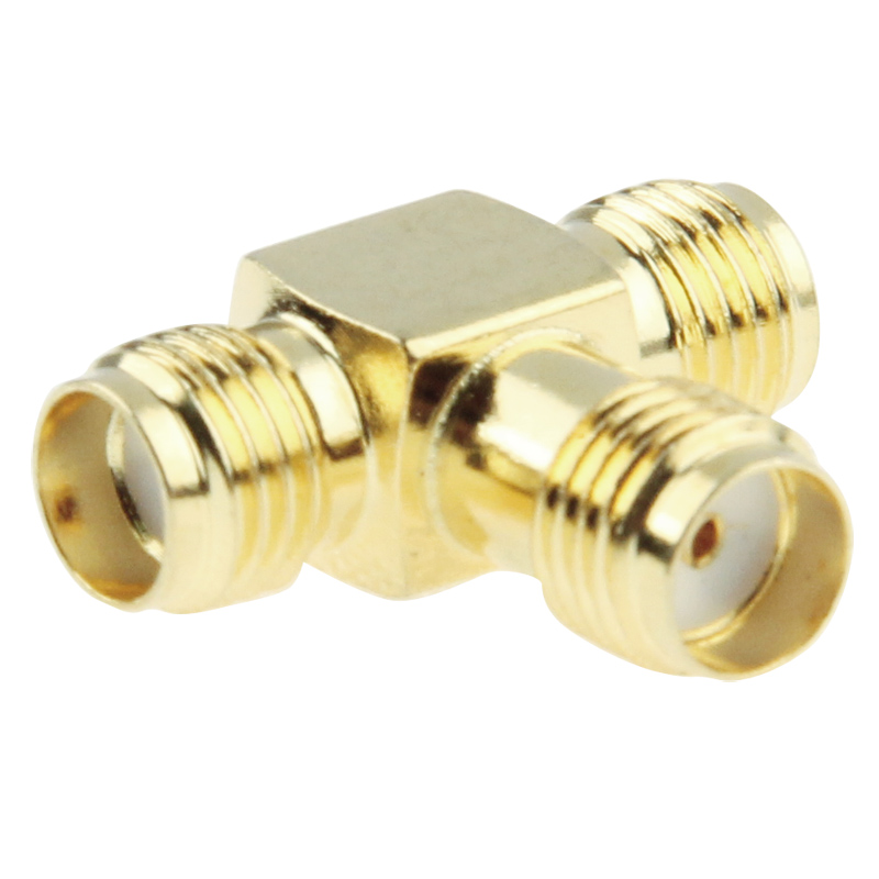 Gold Plated SMA Female to 2 SMA Female Adapter(Gold) - Shopkiz.com