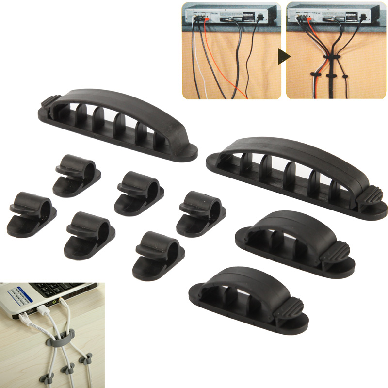 10 in 1 Plastic Flexible Cable Organizer for Electric Wire, CC-926, Random Color Delivery(Black) - Shopkiz.com