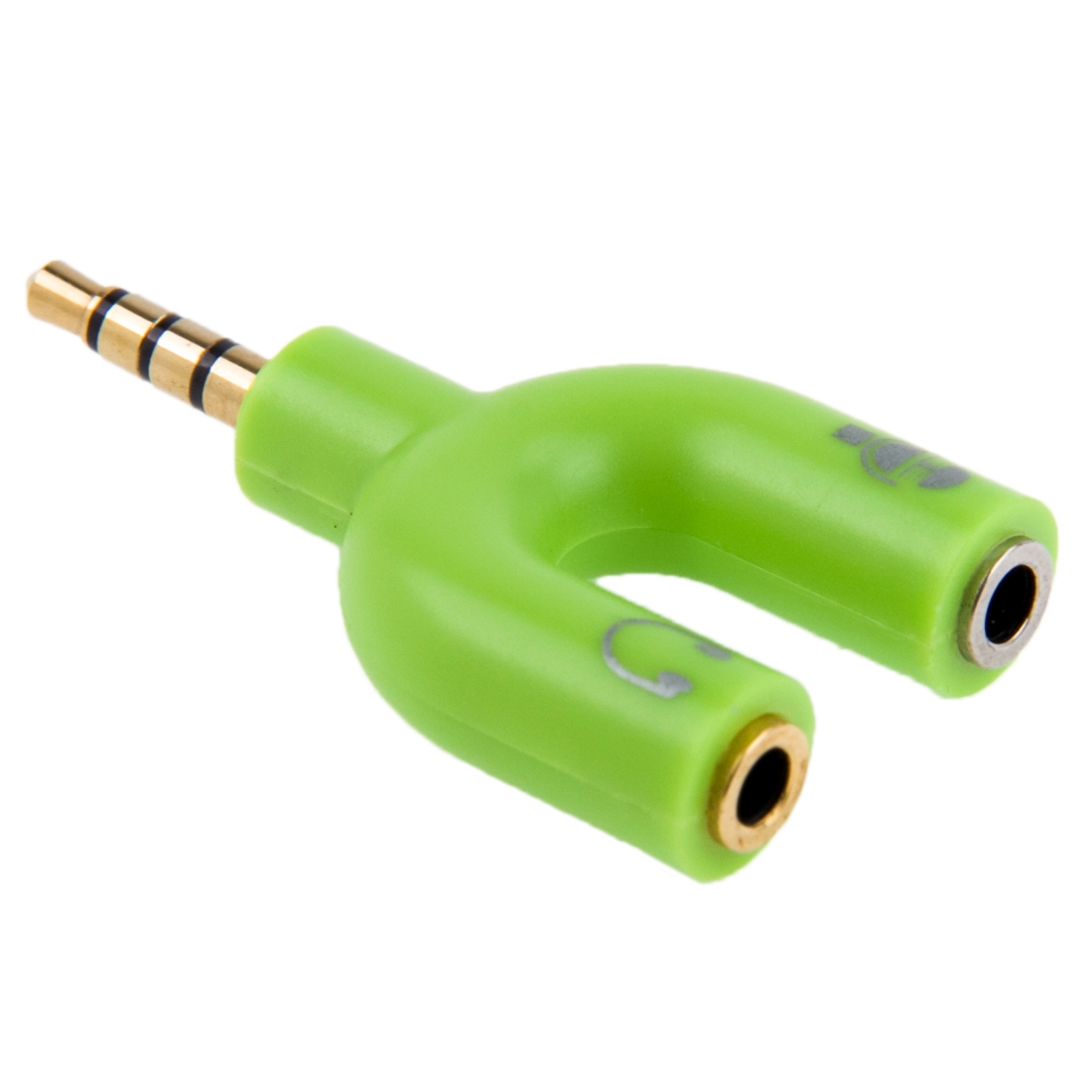 3.5mm Stereo Male to 3.5mm Headphone & Mic Female Splitter Adapter(Green) - Shopkiz.com