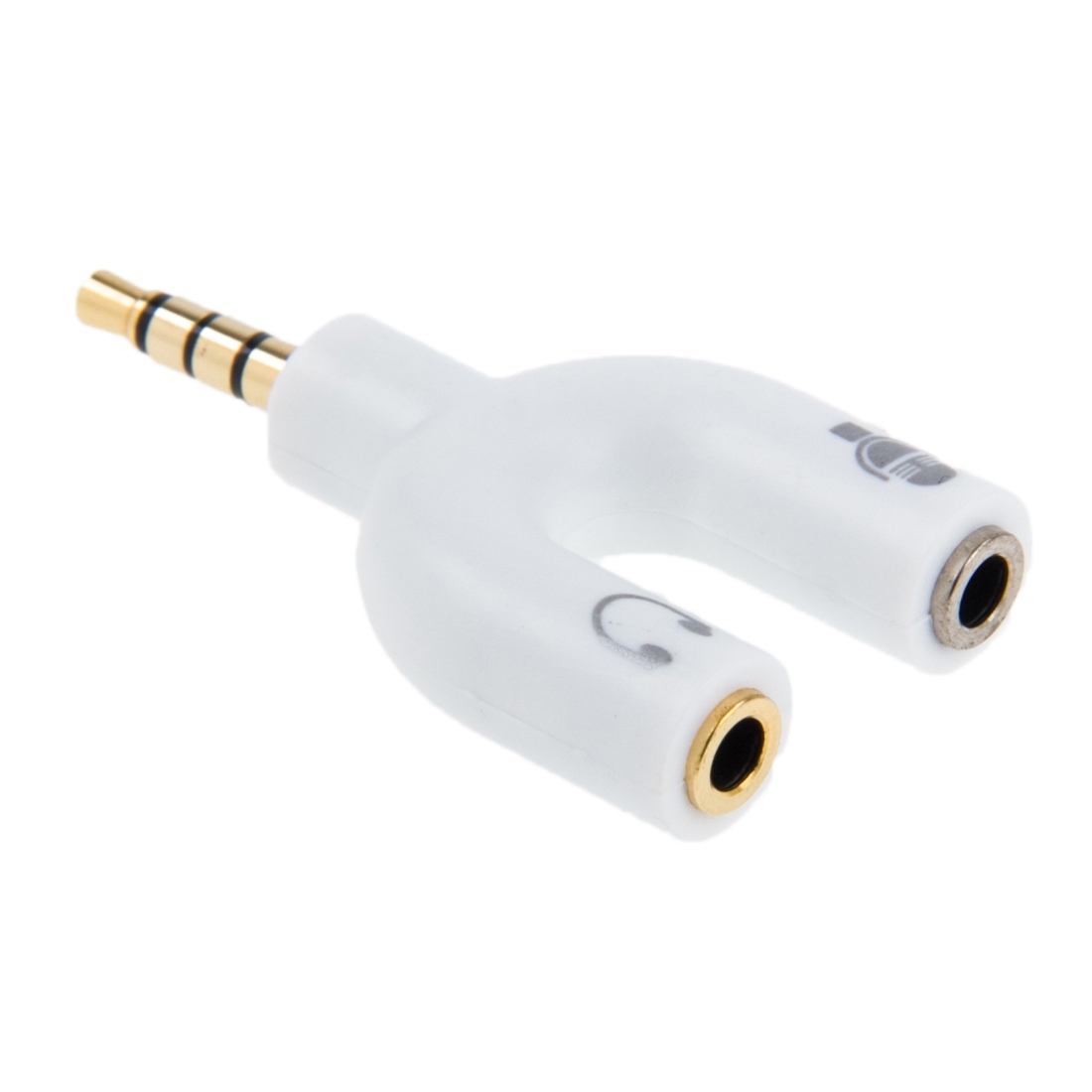 3.5mm Stereo Male to 3.5mm Headphone & Mic Female Splitter Adapter(White) - Shopkiz.com