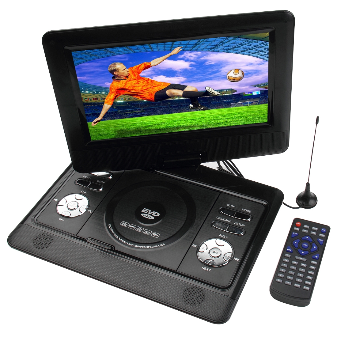 10 inch TFT LCD Screen Digital Multimedia Portable DVD with Card Reader & USB Port, Support TV (PAL / NTSC / SECAM) & Game Function, 180 Degree