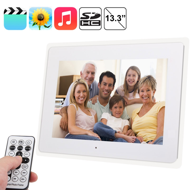 13.3 inch TFT LCD Display Multi-media Acrylic Material Digital Photo Frame with Music & Movie Player / Remote Control Function, Support USB / SD Card