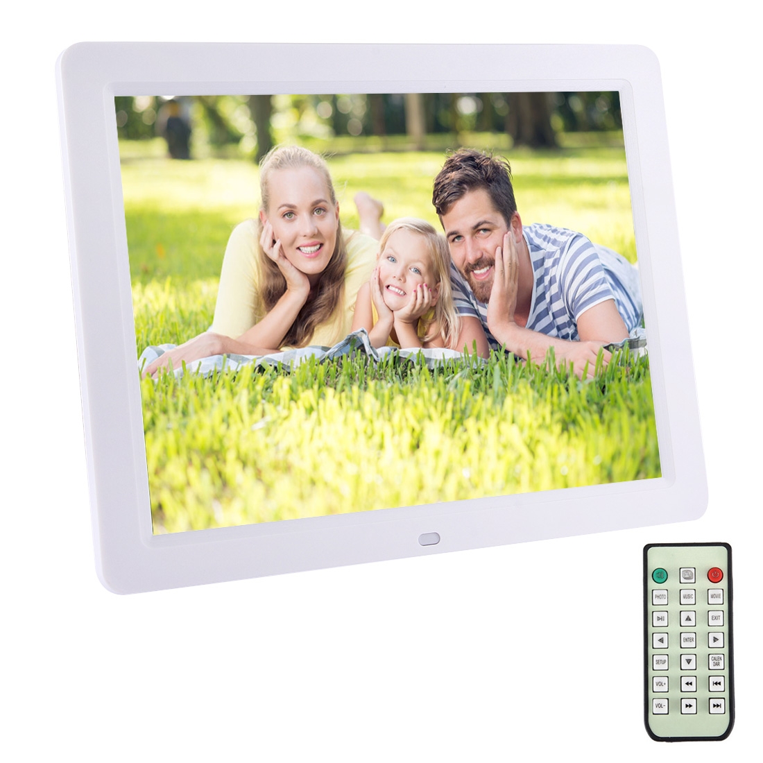 12.0 inch Digital Picture Frame with Remote Control Support SD / MMC / MS Card and USB , White (1200)(White) - Shopkiz.com