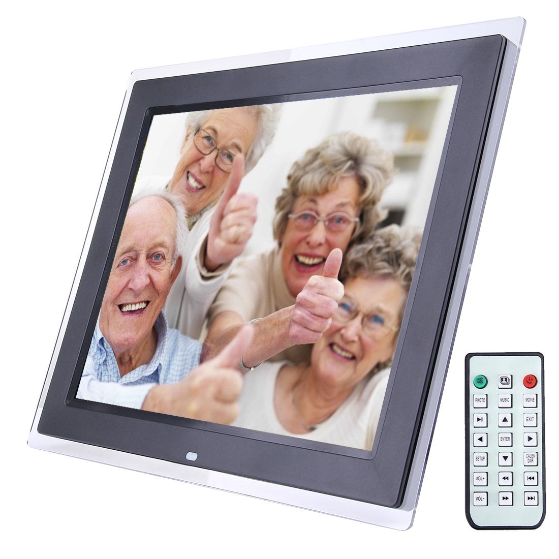 15.0 inch Digital Picture Frame with Remote Control Support SD / MMC / MS Card and USB , Black (1500)(Black) - Shopkiz.com